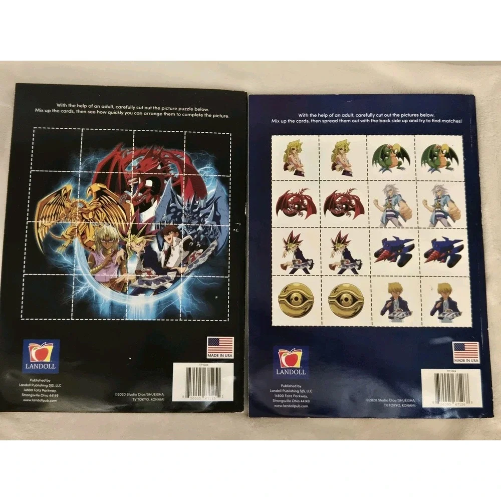 Lot of 2 Yu-Gi-Oh! Jumbo Coloring Activity Books Landoll 2020 Some Pages Colored